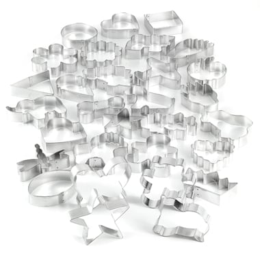 Christmas cookie cutters and ingredients for kids