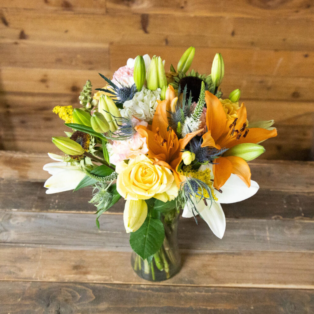 Fresh flower bouquet in vase